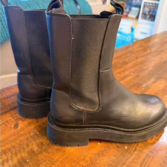 H&M Black Platform Chelsea Chunky Lug Sole Boots, Whimsigoth - Picture 3 of 7